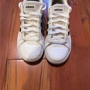 Kids Size 3 Adidas Classic White and Black Sneakers